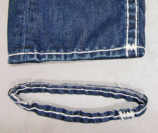 トゥルーレリジョン裾上げアタリ出し加工