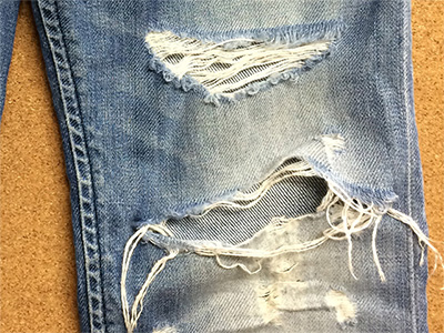 左足大きなダメージのリペア