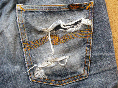 バックポケットを普通リペアで修理した事例